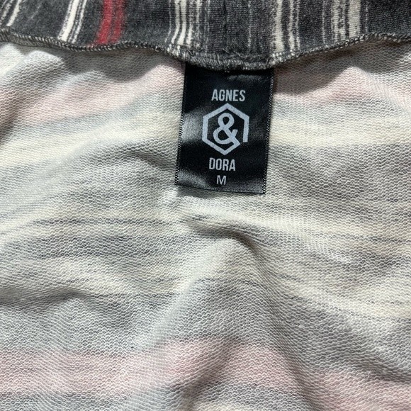 Agnes and Dora Red and Black Striped Essential Cardigan Medium EUC - Picture 5 of 6